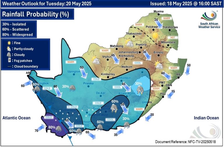 Western Cape on alert as two cold fronts approach within 48 hours