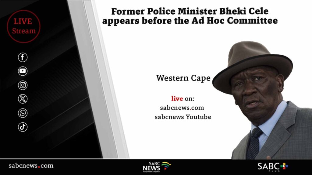 LIVE: Ad Hoc Committee | Former Police Minister Bheki Cele