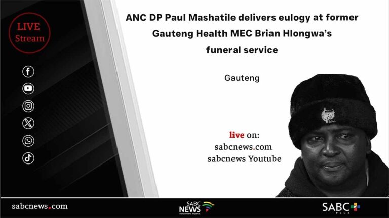 LIVE | ANC DP Paul Mashatile delivers eulogy at Brian Hlongwa’s funeral